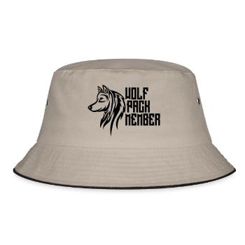 Wolf Pack Members - Bucket Hat - khaki/black - Front