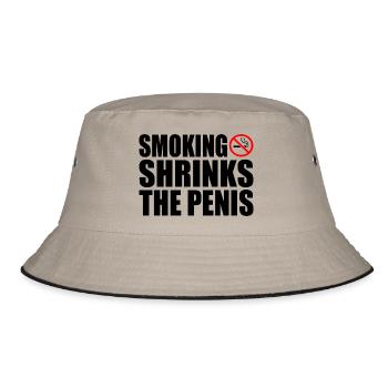 Smoking shrinks the penis - Bucket Hat - khaki/black - Front
