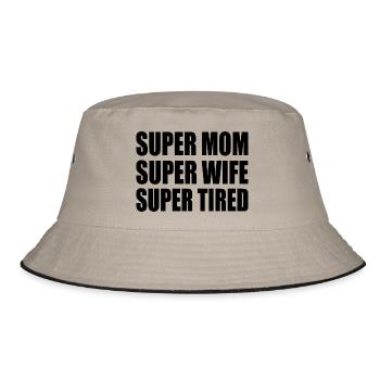Super mom super wife super tired - Bob - kaki/noir - Devant