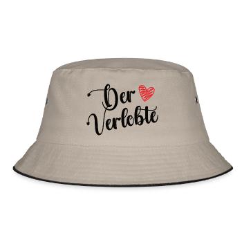 Der Verlobte Freund Verlobung Verlobter Bräutigam - Bucket Hat - Khaki/Schwarz - Vorne
