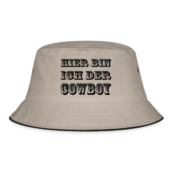 Cowboy Hier - Bucket Hat - Khaki/Schwarz - Vorne