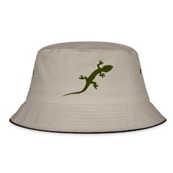 Gecko Echse - Bucket Hat - Khaki/Schwarz - Vorne