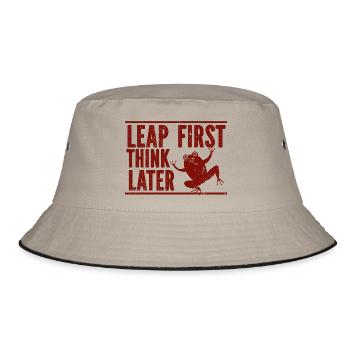 Gecko - Amphibian Animal - Bucket Hat - khaki/black - Front