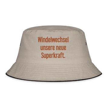 Diaper change – our new superpower - Bucket Hat - khaki/black - Front