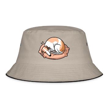 Sleeping Greyhound Dog - Bucket Hat - khaki/black - Front