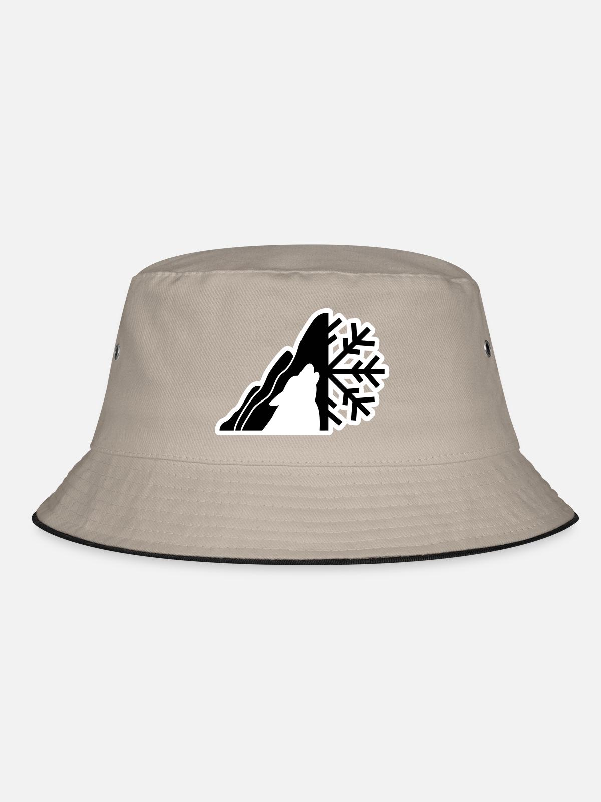 Mountain Logo - Bucket Hat - khaki/black - Front