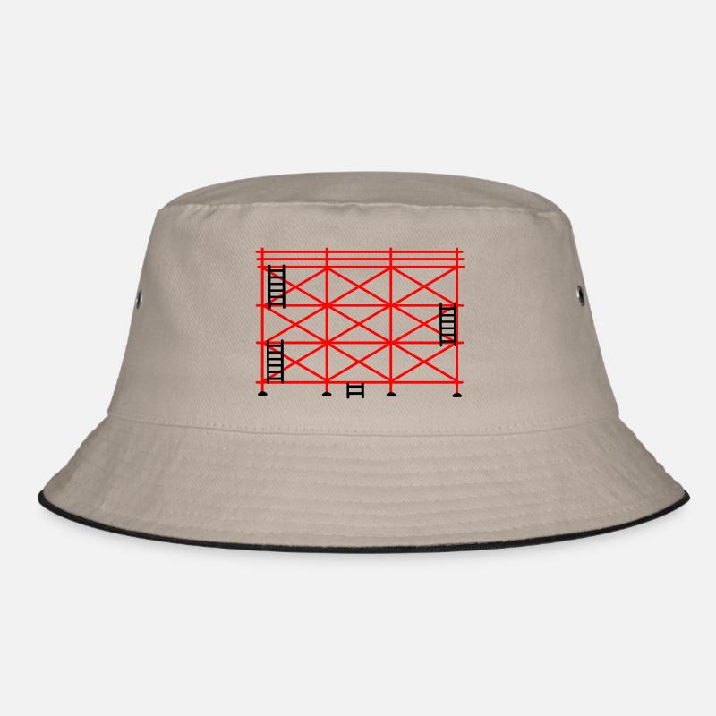 Rotes Gerüst mit schwarzer Stufenkonstruktion Bucket Hat