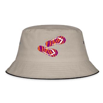 Zebra Safari Pattern Flip Flops Slippers Holiday Fun - Bucket Hat - khaki/black - Front