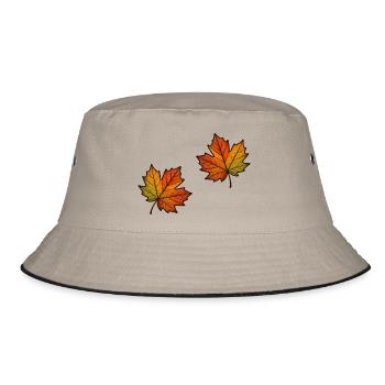 Leaf Autumn Maple Leaf 2 - Bucket Hat - khaki/black - Front