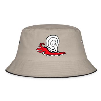 Snail Fast Crawl Funny Cartoon Frenzy - Bucket Hat - khaki/black - Front