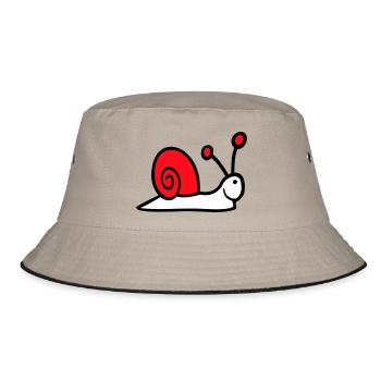 Snail Shell Cute Cute Happy Cool - Bucket Hat - khaki/black - Front
