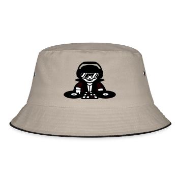 Vampire DJ DJ with mixer and turntable - Bucket Hat - khaki/black - Front
