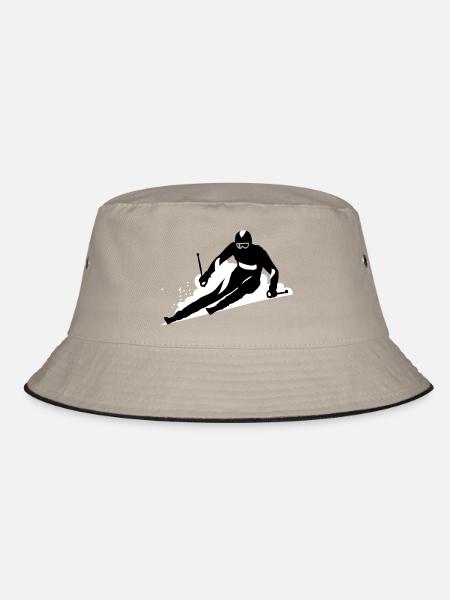Ski - Bucket Hat - Khaki/Schwarz - Vorne