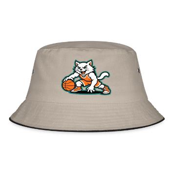 Basketball Cat Dunk - Bucket Hat - khaki/black - Front
