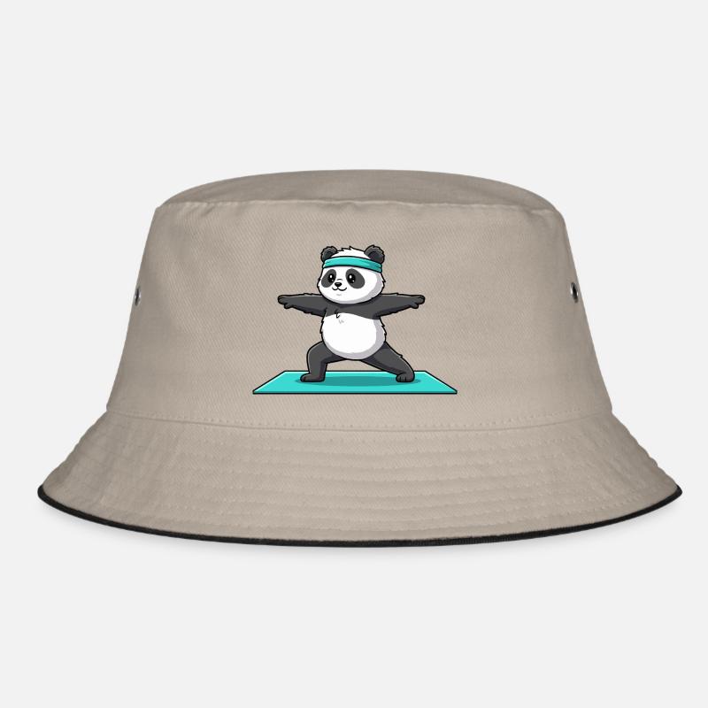 Yoga Panda Bear Doing Warrior Pose Bucket Hat