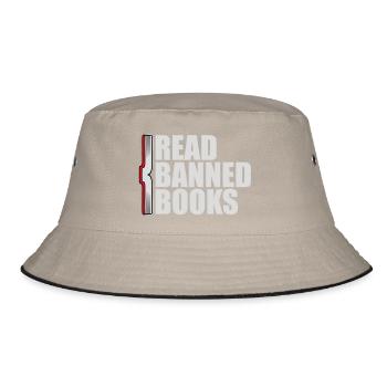Read Banned Books Verbotene Bücher Lesen Freiheit - Bucket Hat - khaki/black - Front