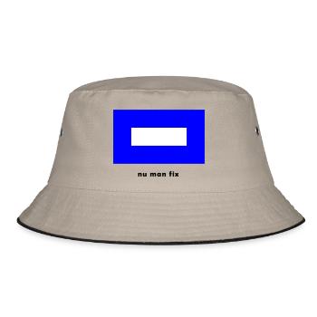 Flagge P Blauer Peter - Schiff Kapitän Segeln - Bucket Hat - Khaki/Schwarz - Vorne