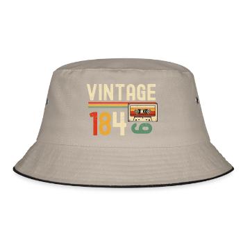 Vintage 1840's Retro Cassette - Bucket Hat - khaki/black - Front