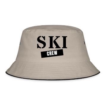 Ski Crew - Skifahrer Skiurlaub Aprés Ski Piste - Bucket Hat - Khaki/Schwarz - Vorne