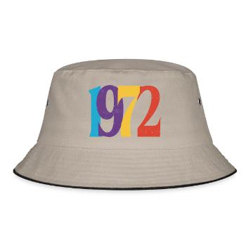 Geboren 1972 Geburtstagsgeschenk Geburtstag 72 - Bucket Hat - Khaki/Schwarz - Vorne