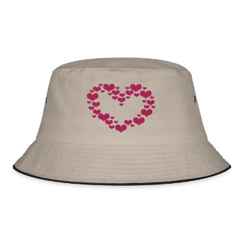Herz aus Herzen - Bucket Hat - Khaki/Schwarz - Vorne