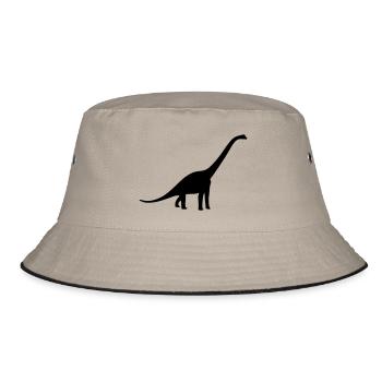 Dinosaurier - Dino - Bucket Hat - Khaki/Schwarz - Vorne