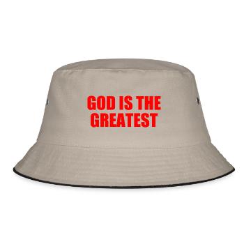 god is the greatest - Bucket Hat - Khaki/Schwarz - Vorne