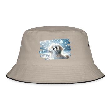 Rêve d’hiver avec un mignon Shih Tzu dans la neige - Bob - kaki/noir - Devant