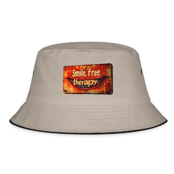 Smile free therapy - Bucket Hat - khaki/black - Front