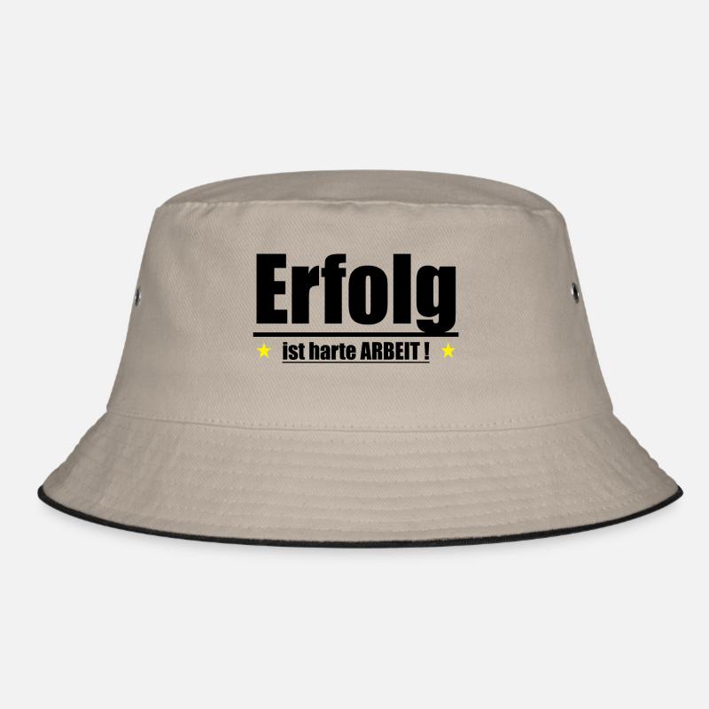 Erfolg ist harte Arbeit - Bucket Hat - Khaki/Schwarz