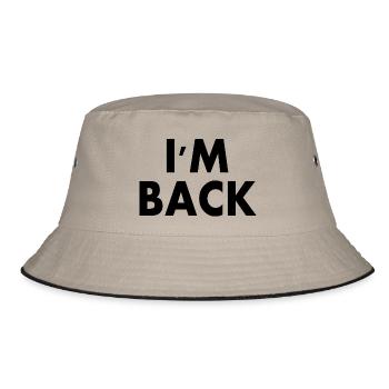 I'm back - Bucket Hat - Khaki/Schwarz - Vorne