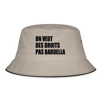 Wir wollen Rechte, nicht Bardella - Bucket Hat - Khaki/Schwarz - Vorne
