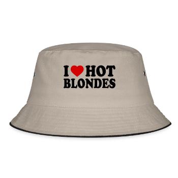I love hot blondes - Bucket Hat - khaki/black - Front