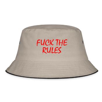 Fuck the rules - Bucket Hat - khaki/black - Front