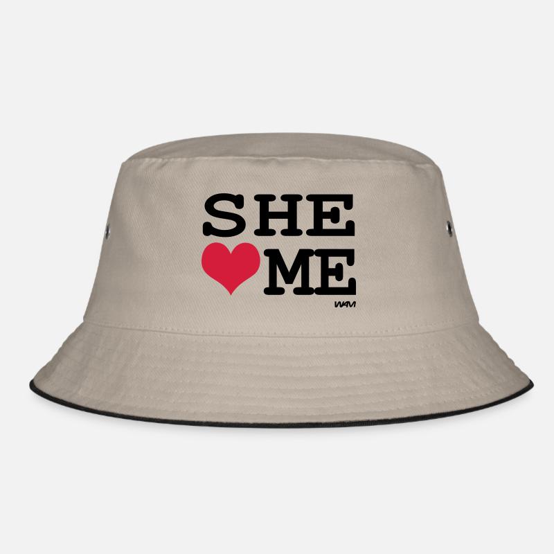 she loves me by wam - Bucket Hat - Khaki/Schwarz