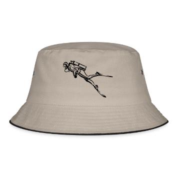 diving - Bucket Hat - Khaki/Schwarz - Vorne