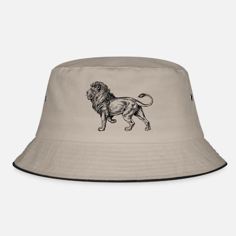 Big lion black and withe - Bucket Hat - Khaki/Schwarz