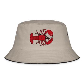 Red lobster - Bucket Hat - Khaki/Schwarz - Vorne