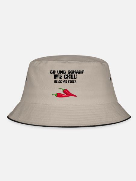 60 Geburtstag - Bucket Hat - Khaki/Schwarz