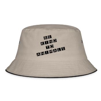 Vegetarier - Bucket Hat - Khaki/Schwarz - Vorne