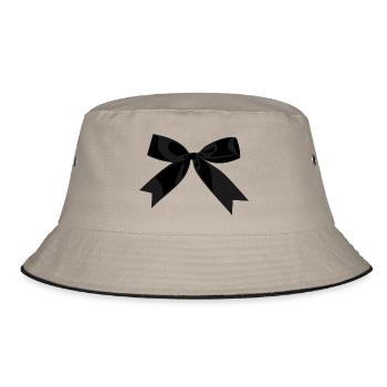 Schleife Schwarz - Bucket Hat - Khaki/Schwarz - Vorne