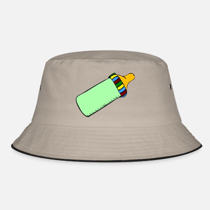 Flasche - Bucket Hat - Khaki/Schwarz