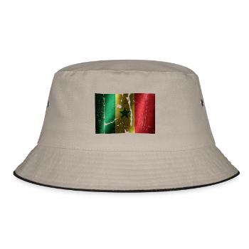 Senegal flag cool vintage used sport look - Bucket Hat - khaki/black - Front