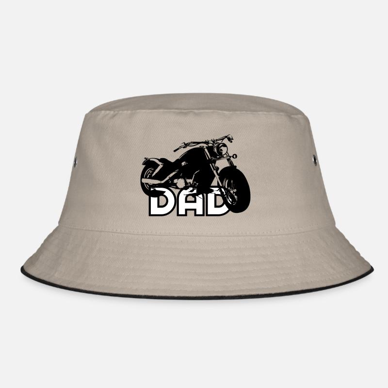 Biker DAD Black/White Motorcycle Bucket Hat
