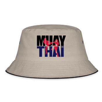 Muay thai logo full Boxe thailandaise - Bob - kaki/noir - Devant