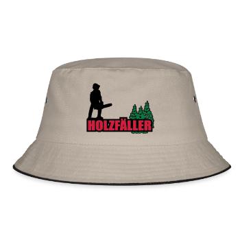 holzfäller - Bucket Hat - Khaki/Schwarz - Vorne