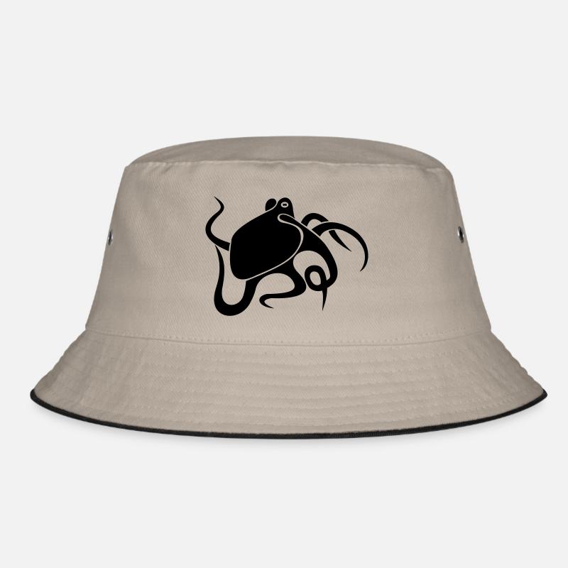 krake - Bucket Hat - Khaki/Schwarz