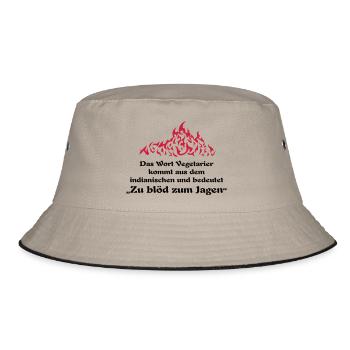 zu blöd zum jagen ... von wicki_de - Bucket Hat - Khaki/Schwarz - Vorne