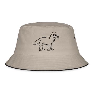 Wolf - Bucket Hat - Khaki/Schwarz - Vorne