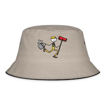 Cleaning man - Bucket Hat - khaki/black - Front